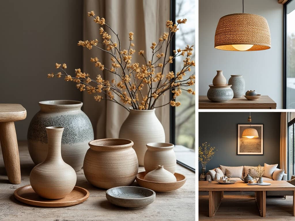Detailed shots of handcrafted items in a Japandi setting