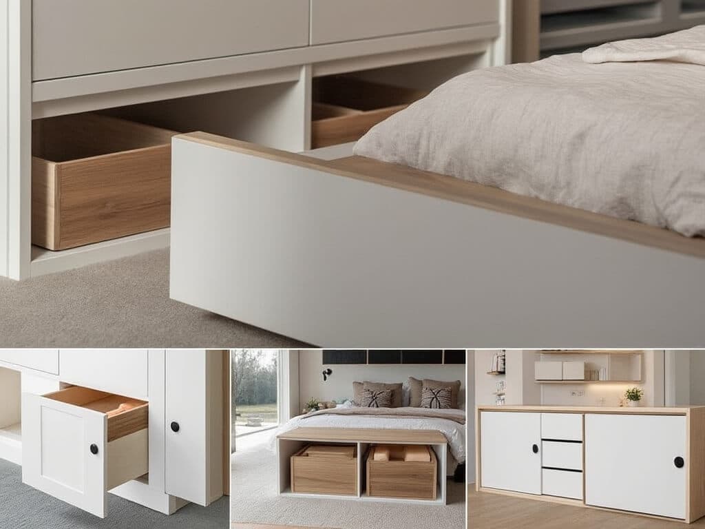 Photos of rooms with clever hidden storage