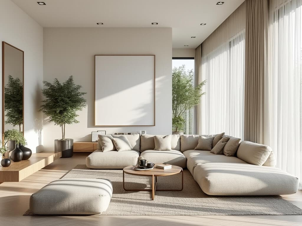 Rooms with large windows or clever mirror placements