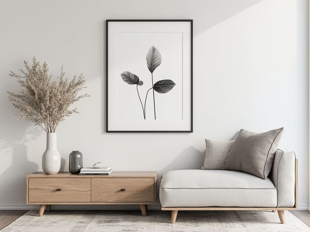 Minimalist art installations or single-piece focus walls